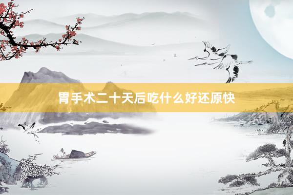 胃手术二十天后吃什么好还原快